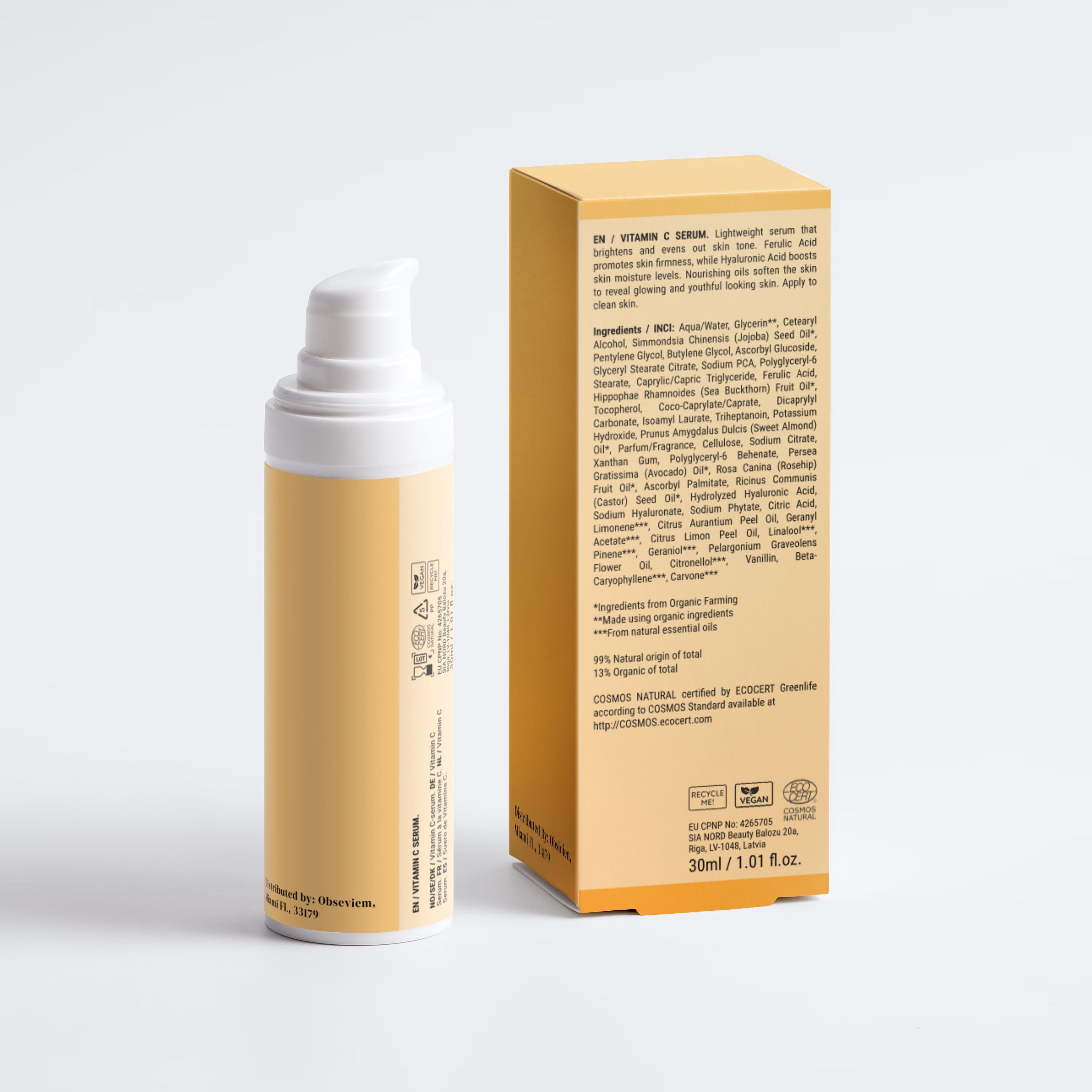 Vitamin C Serum Clean Skincare Radiance Boost & Even Tone Obseviem